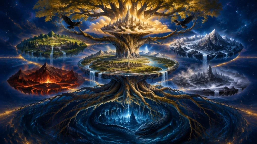 Mapping the Nine Worlds around Yggdrasil: Roots, Branches, and the Structure of Norse Mythology